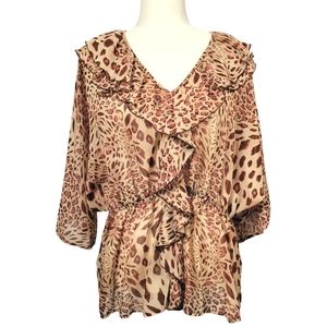 Adiva - Animal Print Top - Size Large